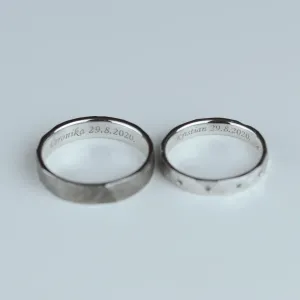 Tepané snubní prsteny ze zlata s černými diamanty BARCA Thumbnail