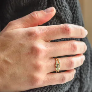 Gold ring with salt and pepper diamonds CLARA Thumbnail