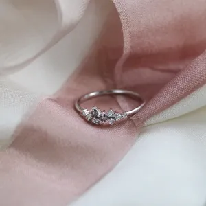 Gold ring with salt and pepper diamonds CLARA Thumbnail