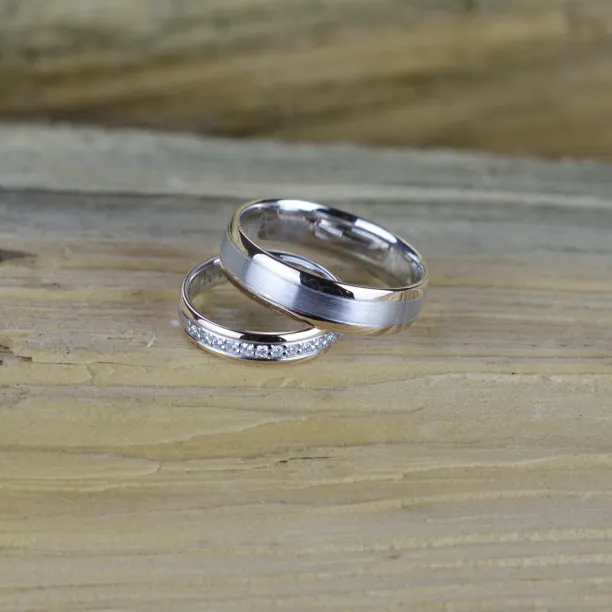 Snubní diamantové prsteny z kombinovaného zlata AVRIL Image