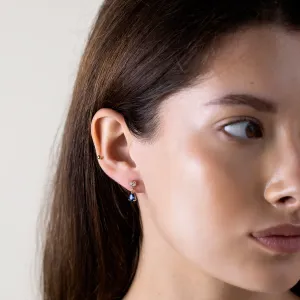 Visací náušnice s diamanty a modrými safíry CINZIA