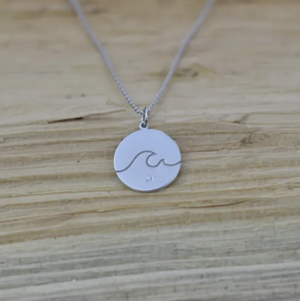 Přívěsek ze stříbra s diamantem SURF Image