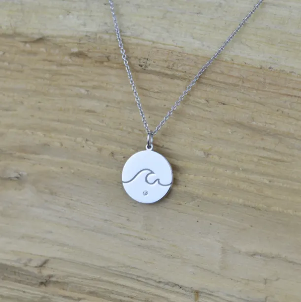 Přívěsek ze stříbra s diamantem SURF Image