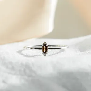 Gold ring with brown diamond KRISTEN Thumbnail