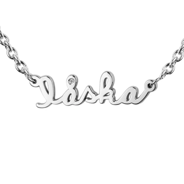 Zlatý řetízek s diamantem a nápisem LÁSKA Image