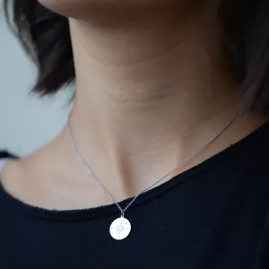 Gold pendant with a compass and a diamond MAP Thumbnail