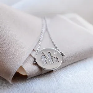 Stříbrný náramek s rytinou a diamantem ZERA Thumbnail