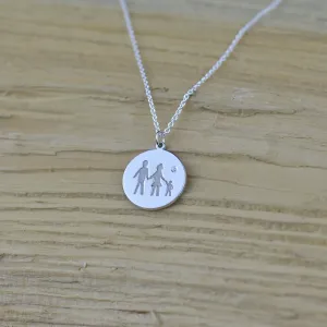 Stříbrný přívěsek s rytinou a diamantem TORI Thumbnail