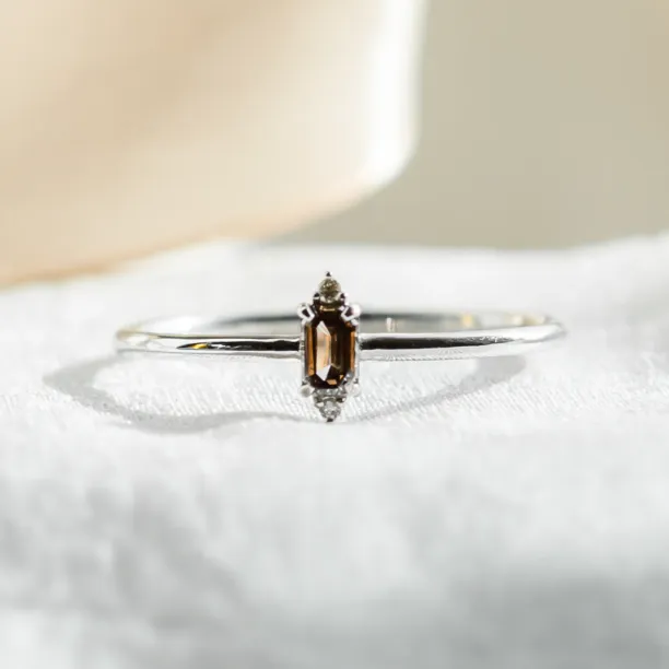 Gold ring with brown diamond KRISTEN Image