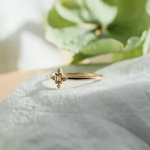 Gold ring with champagne diamond KYLIE Thumbnail