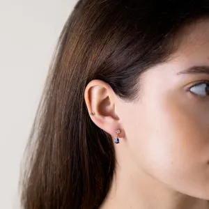 Visací náušnice s diamanty a modrými safíry CINZIA Thumbnail