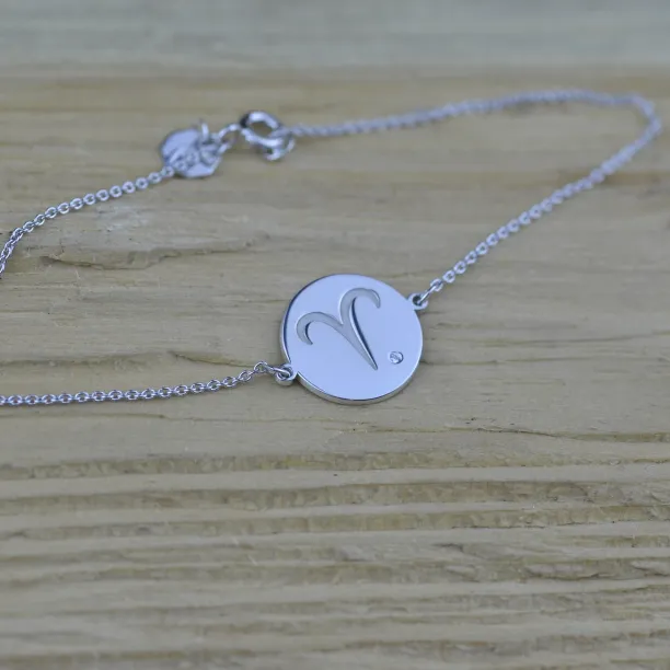 Stříbrný náramek se znamením zvěrokruhu s diamantem ZOD Image