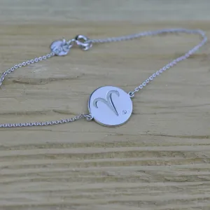 Stříbrný náramek se znamením zvěrokruhu s diamantem ZOD Thumbnail