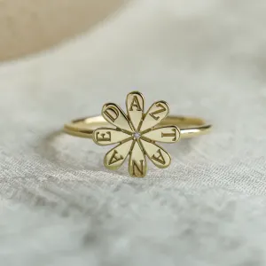 Originální prsten ze zlata s diamantem a gravírem LEXI  Thumbnail