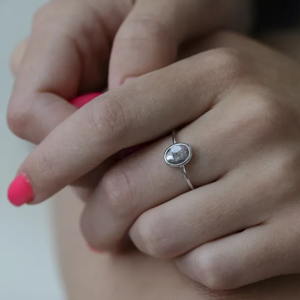 Zlatý prsten s diamantem  salt and pepper BONNIE Image