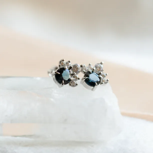 Zlaté náušnice s topazy a diamanty OCEANIA Image