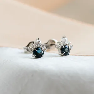 Zlaté náušnice s topazy a diamanty OCEANIA Thumbnail