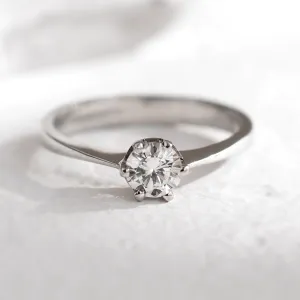 Platinum engagement ring with diamond 0.4ct FLORA