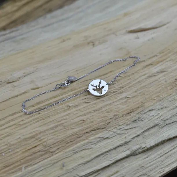 Stříbrný náramek s diamantem ve tvaru jelena JILL Image