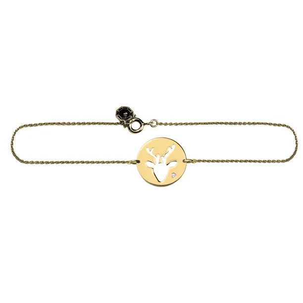 Zlatý náramek s diamantem ve tvaru jelena JILL Image