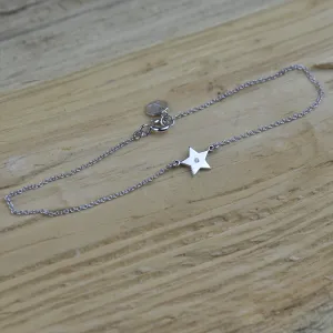 Stříbrný náramek ANITA s přívěskem ve tvaru hvězdy s diamantem Thumbnail