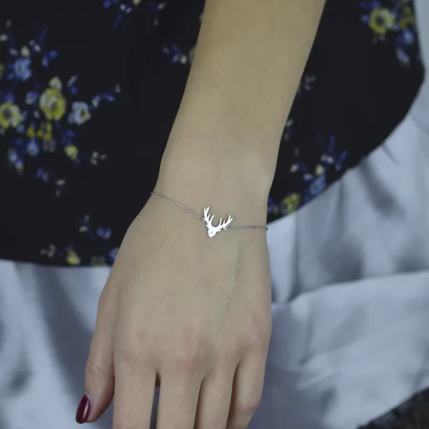 Stříbrný náramek s motivem jelena a diamantem ELLEN Image