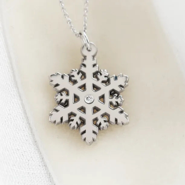 Zlatý přívěsek JANE ve tvaru vločky s diamantem Image