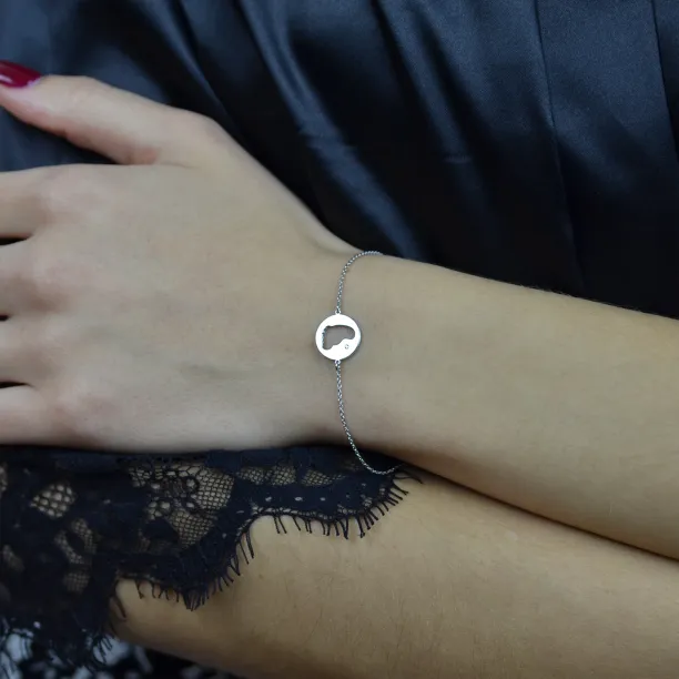 Stříbrný náramek ve tvaru dětské stopy ZOE s diamantem Image