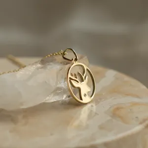 IVY Golden pendant with a diamond Thumbnail