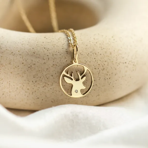 IVY Golden pendant with a diamond Image