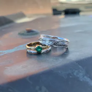 Originální zlaté snubní prsteny ve tvaru větví stromu DRIS Thumbnail