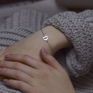 Stříbrný náramek s písmenkem a diamantem KALIN Thumbnail