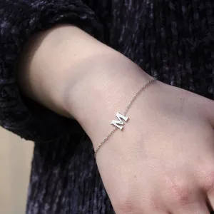 Stříbrný náramek s písmenkem a diamantem KALIN Thumbnail