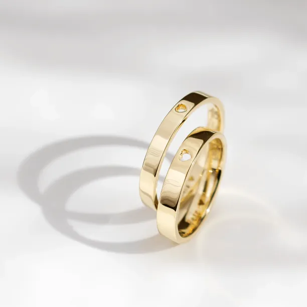 ALISA heart shape gold wedding rings Image