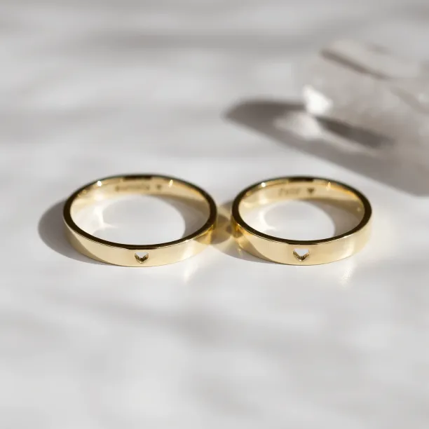 ALISA heart shape gold wedding rings Image