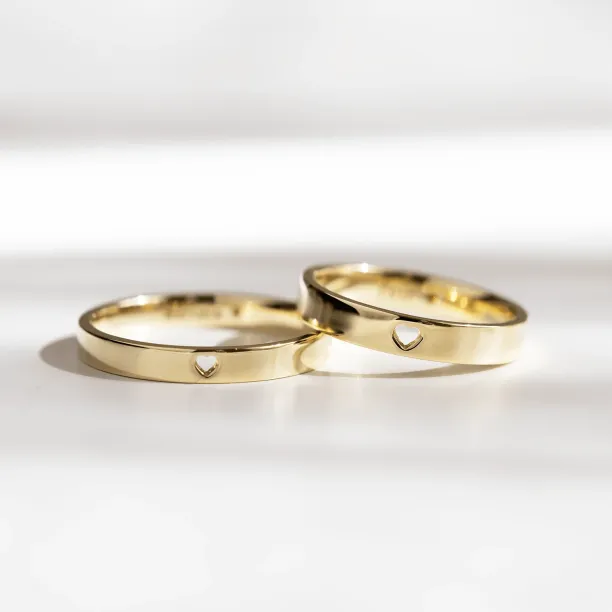 ALISA heart shape gold wedding rings Image
