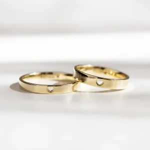 ALISA heart shape gold wedding rings