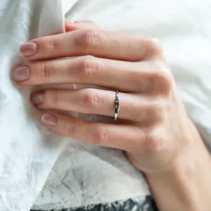 Gold ring with diamond with engraving heart VENI Thumbnail