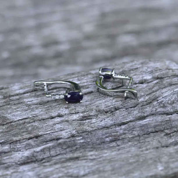 Elegantní safírové naušnice LEANA Image