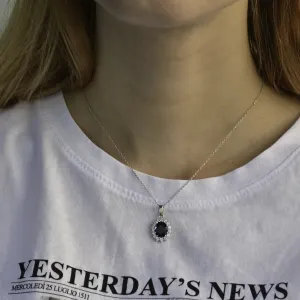 Luxusní zlatý přívěsek se safírem a diamanty JUFILI Thumbnail