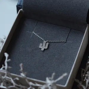 Originální stříbrný přívěsek ve tvaru kaktusu s diamantem TINA Thumbnail