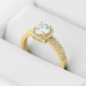 Diamonds and moissanite engagement ring KATI Thumbnail