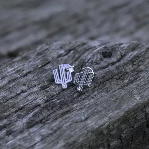 KOVE kaktus autentické stříbrné diamantové náušnice Thumbnail