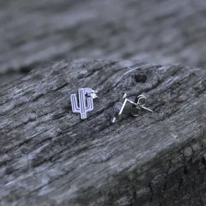 KOVE kaktus autentické stříbrné diamantové náušnice Thumbnail