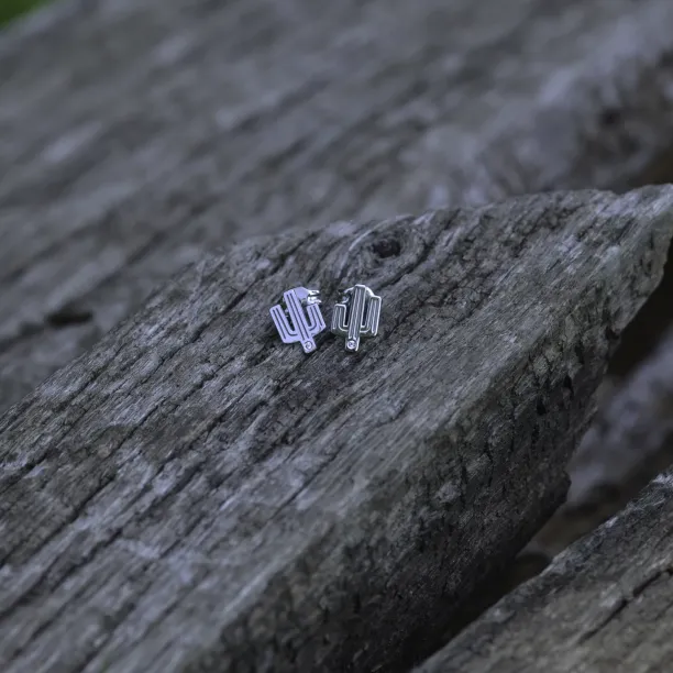 KOVE kaktus autentické stříbrné diamantové náušnice Image