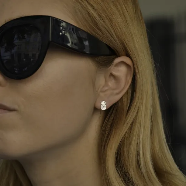 KATO ovocné tvary autentické stříbrné diamantové náušnice Image