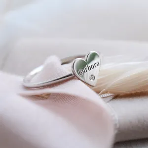 Stříbrný prsten s gravírem a diamantem BELE Thumbnail