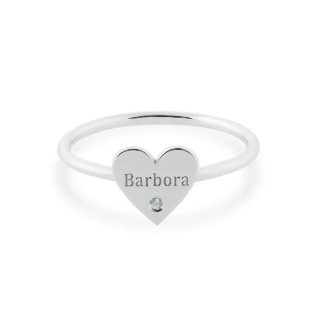 Stříbrný prsten s gravírem a diamantem BELE Image