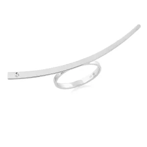 Atypický prsten ze stříbra s diamantem Donna Thumbnail