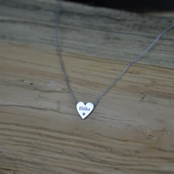Přívěsek s gravírováním jména a diamantem JENI Image